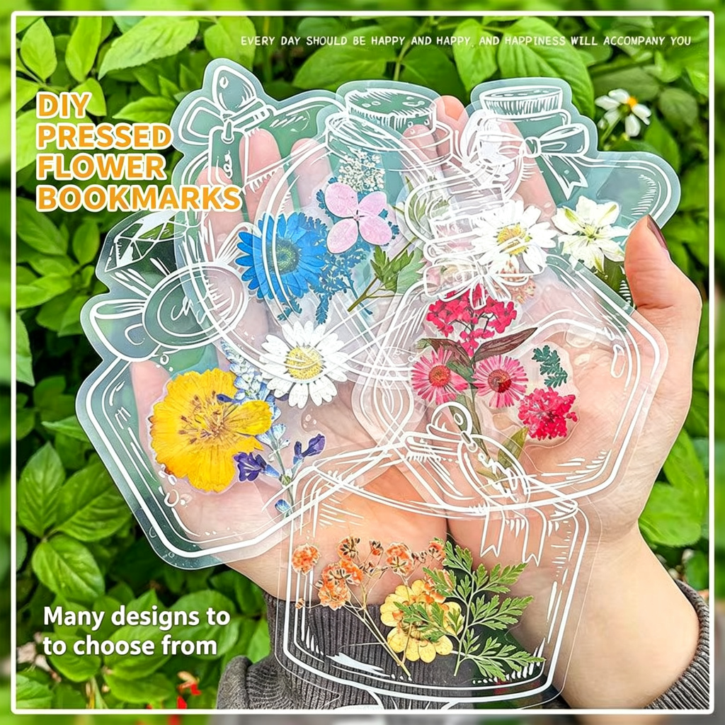 DIY Dried Flower Bookmark Sleeves, Clear Bottle-Shaped, Flowers Not Included